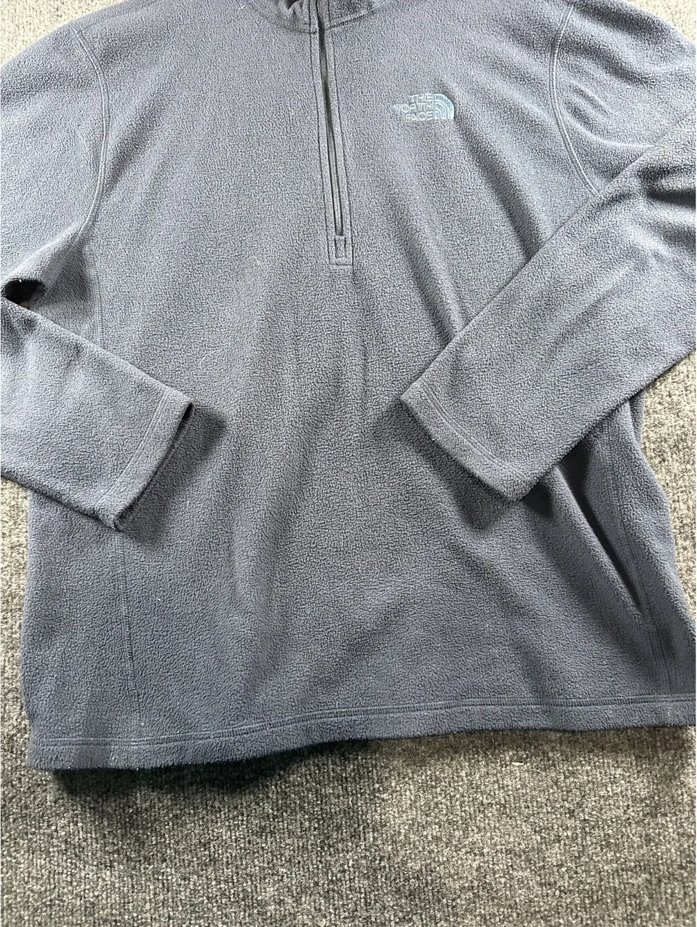 The North Face Mens M Navy Blue Fleece 1/4 Zip Pullover Jacket Regular Fit